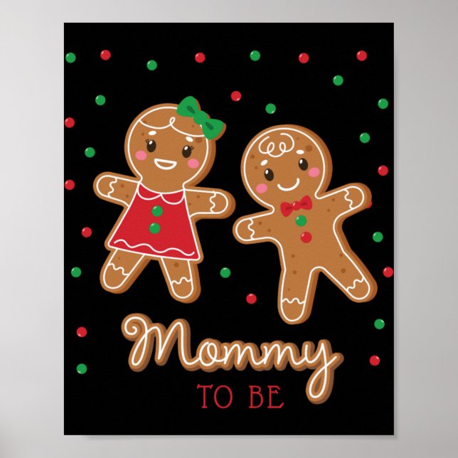 Poster Mommy To Be Gender Reveal Gingerbread T Shirt  (Frente)