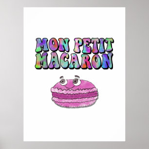 Poster Mon Petit Macaron Retro Tie Dye Groovy Text