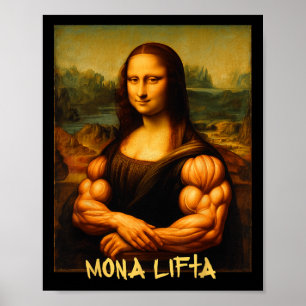 Poster Mona Lifta Muscle Mona Lisa Bodybuilder Gym E Ar