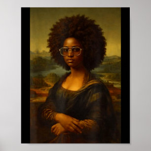 Poster Mona Lisa Afro Preta Americana Negra História