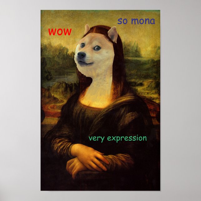 Pôster Mona Lisa Artística Doge (Frente)