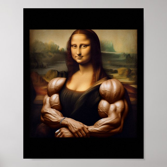 Poster Mona Lisa Bodybuilding Funny Gift 1 (Frente)