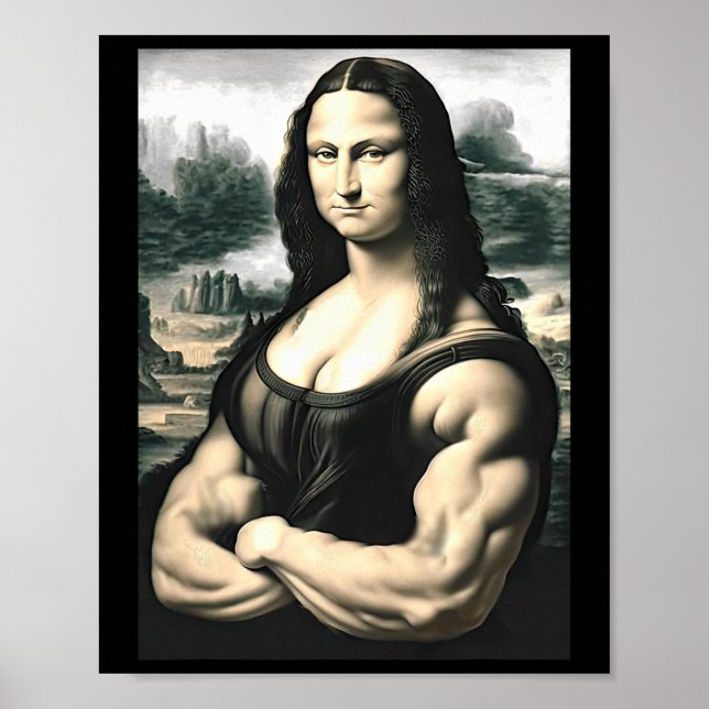 Poster Mona Lisa Bodybuilding Parody Leonardo Da Vinci Me (Frente)