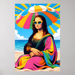 Poster Mona Lisa By the Beach Arte Pop