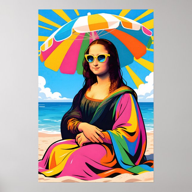 Poster Mona Lisa By the Beach  Arte Pop (Frente)