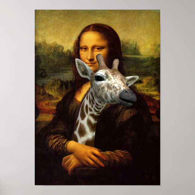 Poster Mona Lisa Cares Sobre Girafas (Frente)