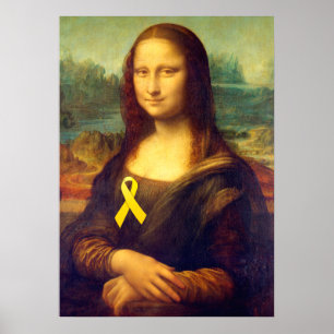 Poster Mona Lisa Com Fita Amarela
