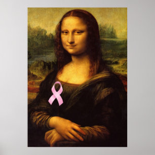 Poster Mona Lisa Com Fita Rosa