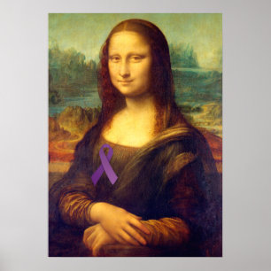 Pôster Mona Lisa Com Fita Roxa
