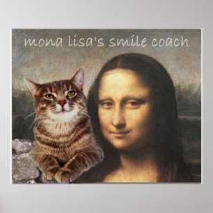 Poster Mona Lisa e seu gato