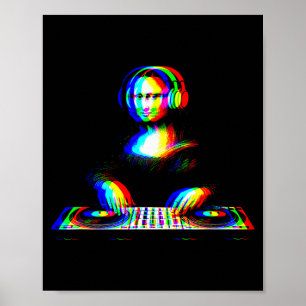 Poster Mona Lisa Engraçada Dj Varwave Techno Rave Edm Mús