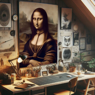 Poster Mona Lisa entrelaçada em shibari