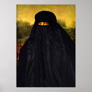 Poster Mona Lisa escondida atrás do Burqa