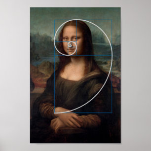 Poster Mona Lisa Fibonacci Spiral Gold Ratio