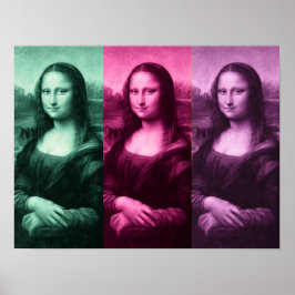 Pôster Mona Lisa Green Pink Purple