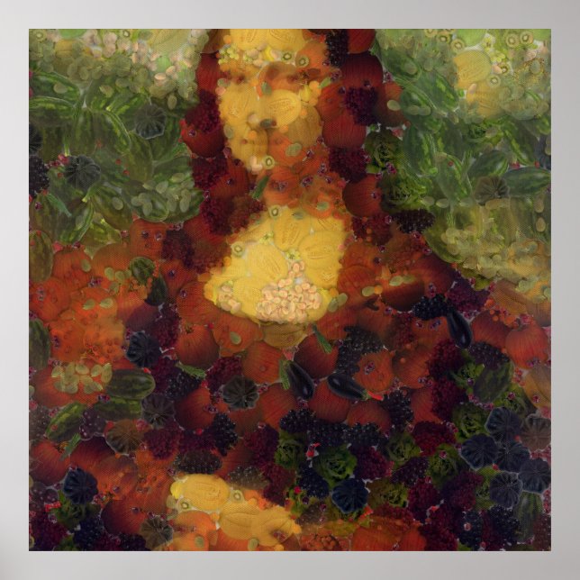 Poster Mona Lisa Lettuce Fine Art Vegan Spoof (Frente)