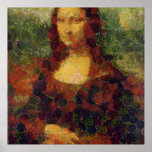 Poster Mona Lisa Lettuce Fine Art Vegan Spoof