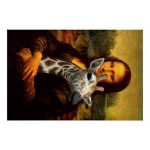 Pôster Mona Lisa Loves Giraffes
