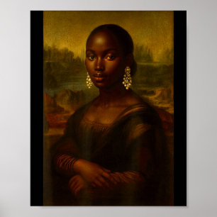 Poster Mona Lisa Negra Afro Africana Melanina História Ne
