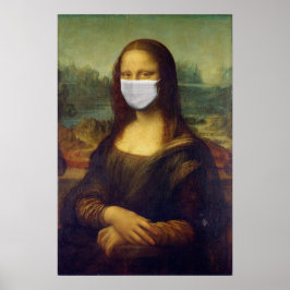 Poster Mona lisa numa máscara cirúrgica leonardo da Vinci