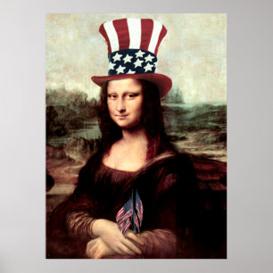 Poster Mona Lisa Patriótica - Pronta para o Dia da Indepe