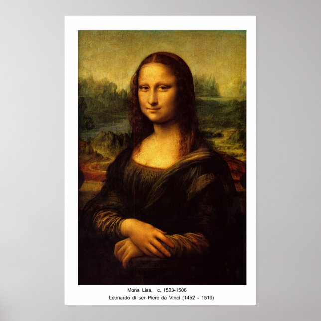 Pôster Mona Lisa por Leonardo Da Vinci (Frente)