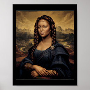 Poster Mona Lisa Preta História Negra Rainha Africana 