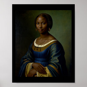 Poster Mona Lisa Preta Mês da História Negra Mulher Negra