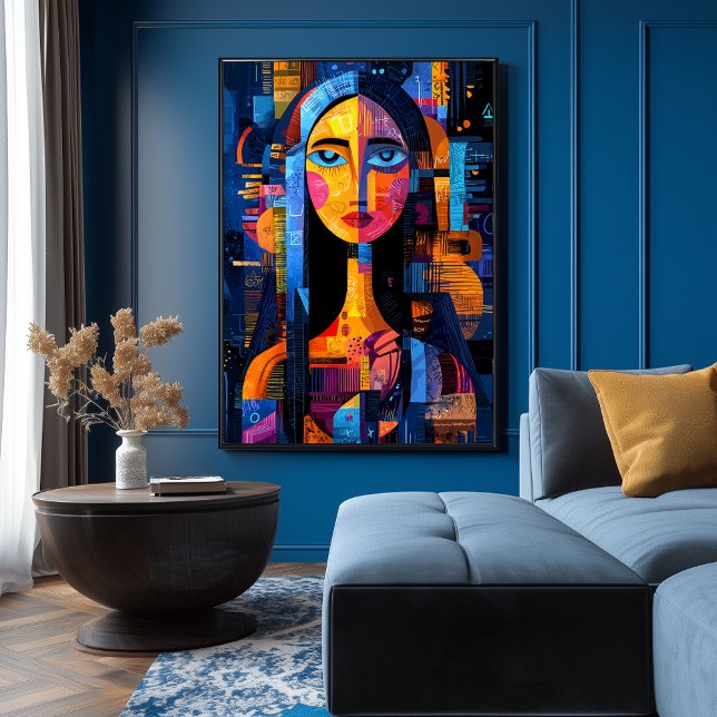 Poster Mona Lisa – Reinterpretação Geométrica Abstrata (Criador carregado)