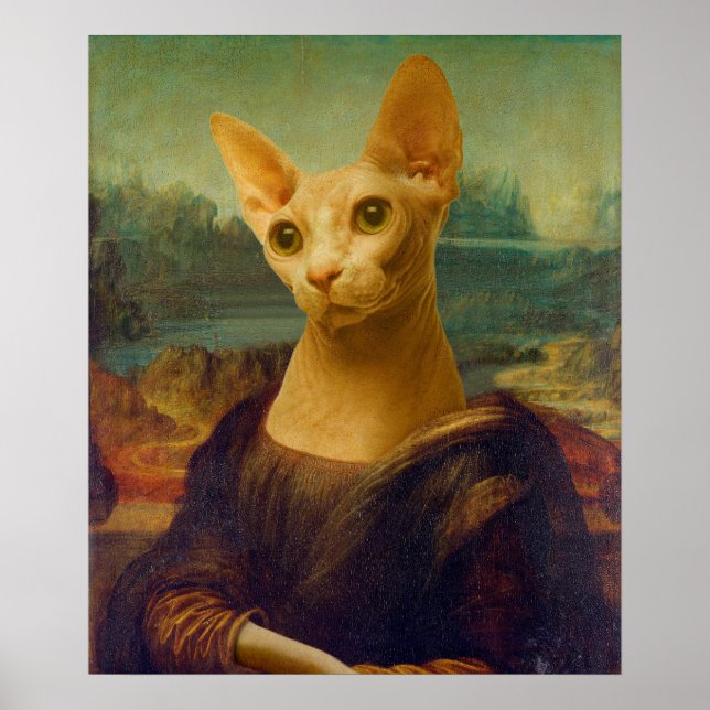 Poster Mona Lisa Sphynx Cat (Frente)