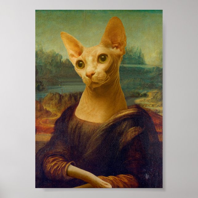 Poster Mona Lisa Sphynx Cat (Frente)
