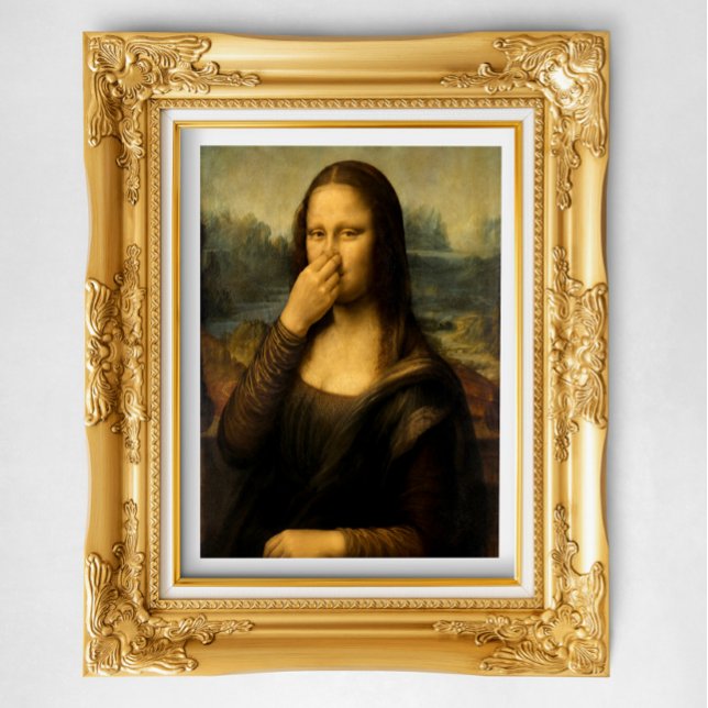 Pôster Mona Lisa Tapando o Nariz (Criador carregado)