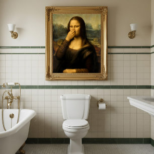 Pôster Mona Lisa Tapando o Nariz Nº 2
