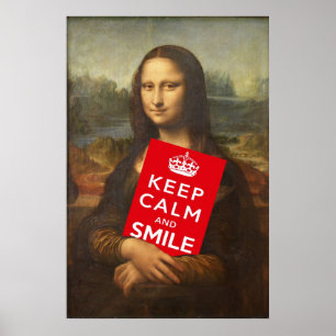 Poster Mona Lisa Wise Words: Fique Calmo E Sorria