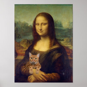 Poster Mona Lisa with Cat