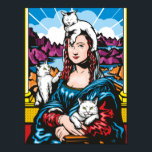Poster Mona Lisa With Her Cats<br><div class="desc">Mona Lisa with her kitties . This is the scene every time DaVinci went to clean his brushes.</div>