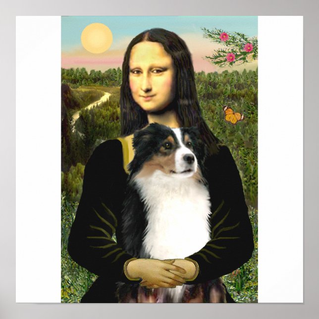 Poster Mona Lisa's Australian Shepherd (Tri) (Frente)