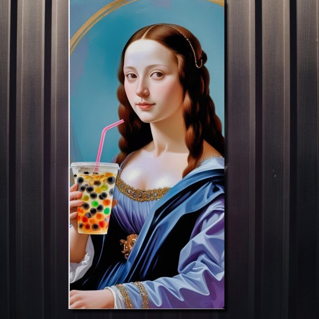 Pôster Mona Lisa's Bubble Tea Moment – Glossy Poster (Criador carregado)