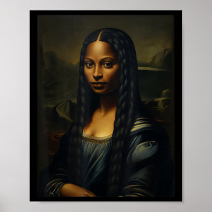 Poster Mona Negra Lisa História Negra Mês Mulher Africana