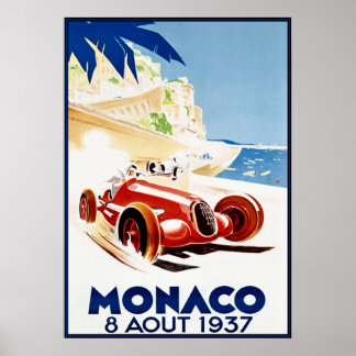 Poster Mônaco 1937, Vintag Art