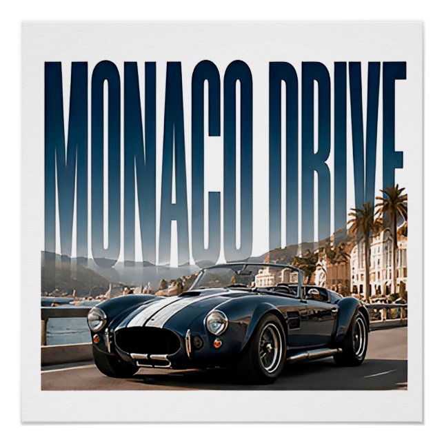 Pôster Monaco Drive Luxo Gráfico Costeiro (Frente)