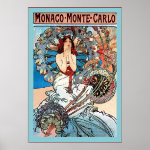 Pôster Mônaco ~ Monte Carlo ~ Alphonse Mucha