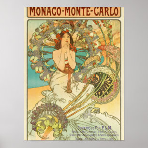 Poster Mônaco, Monte-Carlo, Chemins de Fer P.L.M. por Muc