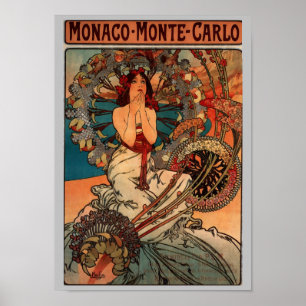 Poster Mônaco Monte Carlo por Alfons Mucha
