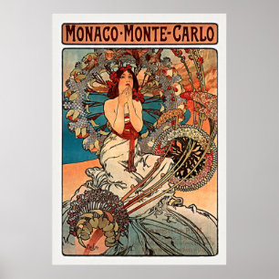 Poster Mônaco Monte Carlo por Alfons Mucha
