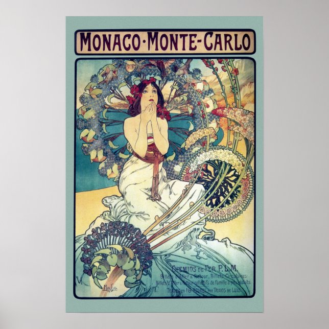 Pôster Mônaco Monte-Carlo (Teal - mudas) (Frente)