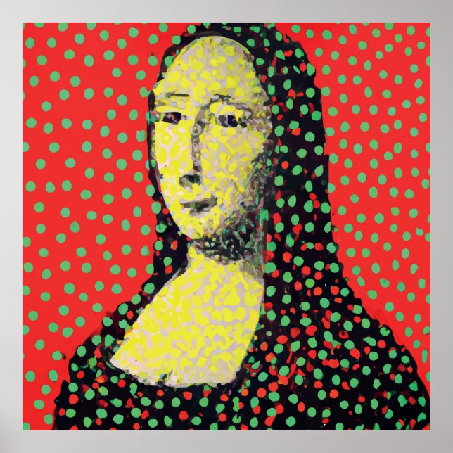 Poster Monalisa Pop Dot Art (Frente)