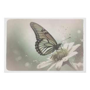 Pôster *~* Monarch Butterfly Artsy Muted Flower AP52