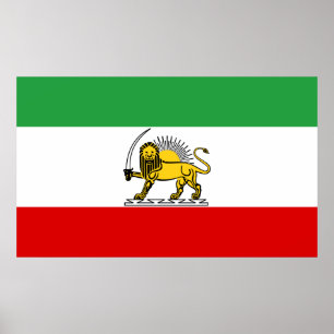 Poster Monarquia Constitucional da bandeira iraniana (190