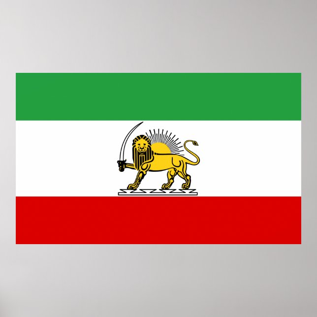 Poster Monarquia Constitucional da bandeira iraniana (190 (Frente)